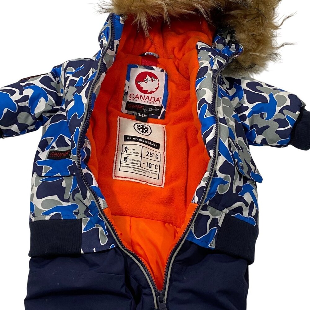 Canada Weathergear Infant Snowsuit removable Hood W/ Mittens S - Picture 7 of 13